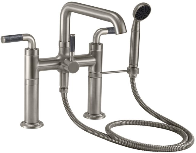 CALIFORNIA FAUCETS 0908-30F.20 Descanso Tub Fillers Industrial Deck Mount Tub Filler - Low Quad Spout