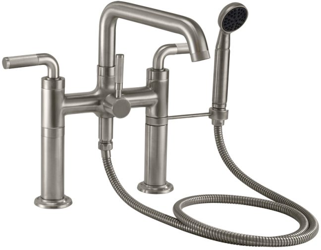 CALIFORNIA FAUCETS 0908-30K.18 Descanso Tub Fillers Industrial Deck Mount Tub Filler - Low Quad Spout