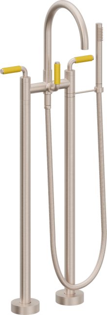 CALIFORNIA FAUCETS 1103-41-YP.20 Asilomar Tub Fillers Contemporary Floor Mount Tub Filler - Arc Spout
