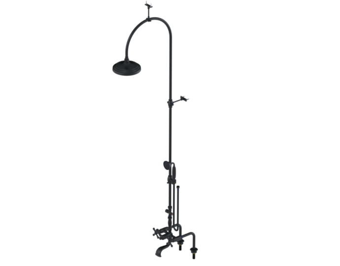 RUBINET 2DFML Jasmin Deck Mount Tub & Shower with Hand Held Shower