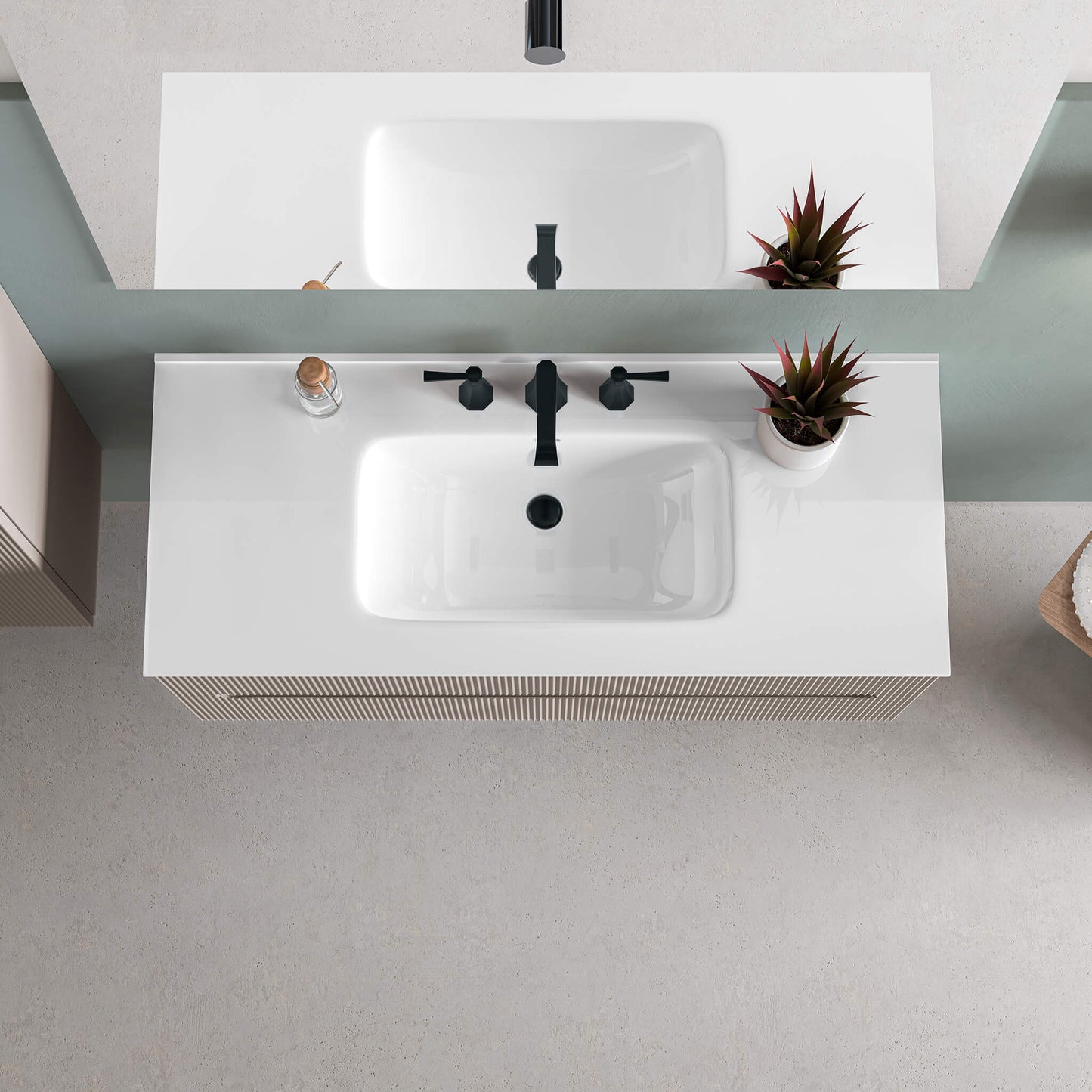 STONETOUCH 3POR48 Porto 48'' Porcelain Vanity Top - 3 Holes
