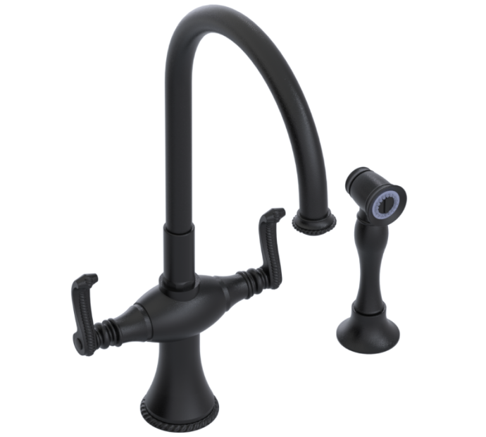 RUBINET 8DETSL Etruscan Two Handle Single Hole Kitchen Set with Hand Spray