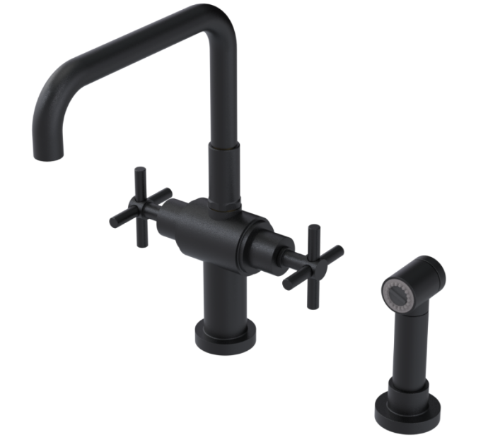 RUBINET 8DGNSC Genesis Two Handle Single Hole Kitchen Set with Hand Spray