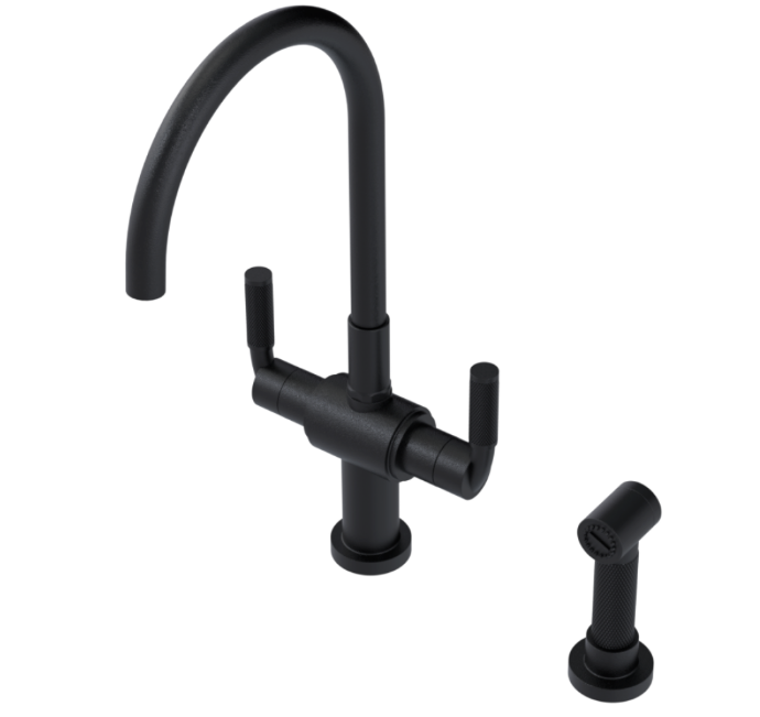 RUBINET 8DHOSL H2O Two Handle Single Hole Kitchen Set with Hand Spray