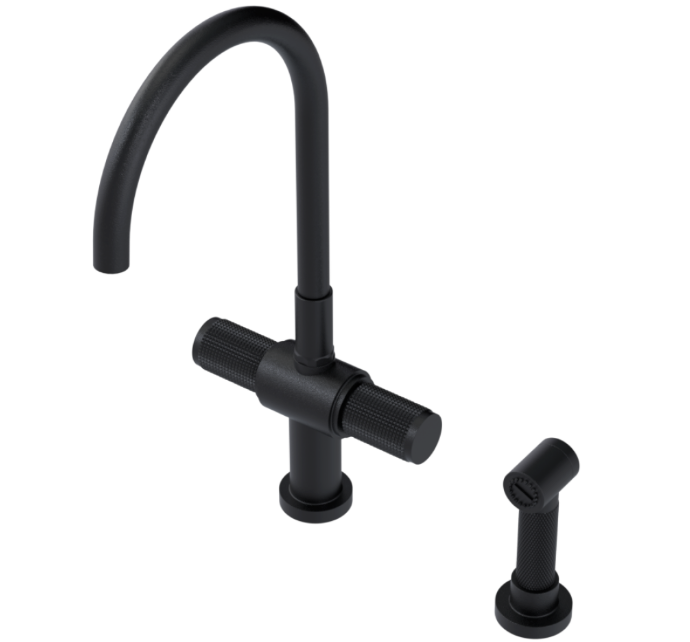 RUBINET 8DHOSR H2O Two Handle Single Hole Kitchen Set with Hand Spray