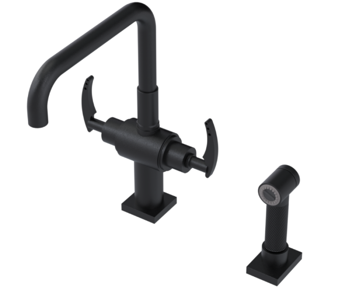 RUBINET 8DLGSL LaSalle Two Handle Single Hole Kitchen Set with Genesis Spout with Hand Spray