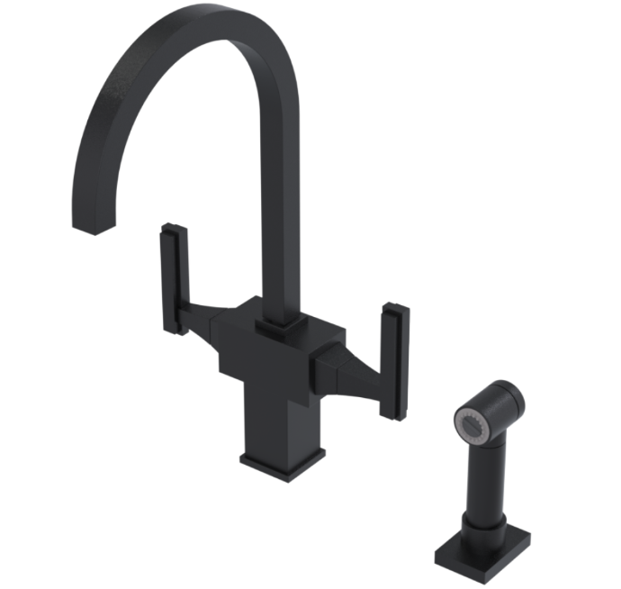 RUBINET 8DMQSL Matthew Quinn Two Handle Single Hole Kitchen Set with Hand Spray