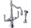 RUBINET 8DRVSL Raven Two Handle Single Hole Kitchen Set with Hand Spray