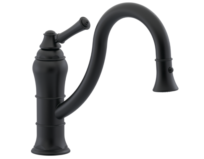 RUBINET 8JRVL Raven Single Control Kitchen set with Retractable Dual Function Spray