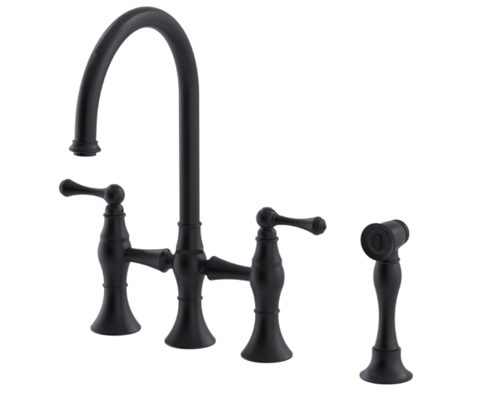 RUBINET 8UFML Jasmin Kitchen Bridge Faucet with Hand Spray