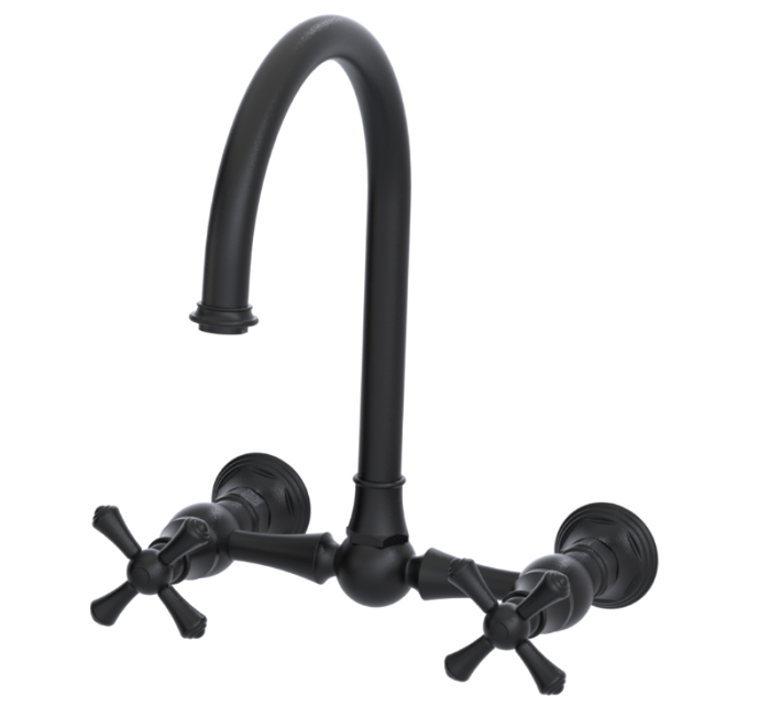 RUBINET 8WFMC Jasmin Wall Mount Kitchen Bridge Faucet