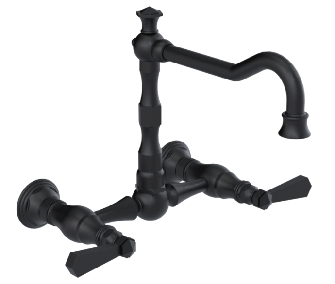 RUBINET 8WHXL Hexis Wall Mount Kitchen Bridge Faucet