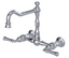 RUBINET 8WRVL Raven Wall Mount Kitchen Bridge Faucet
