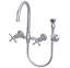 RUBINET 8XFMC Jasmin Wall Mount Kitchen Bridge Faucet with Hand Spray