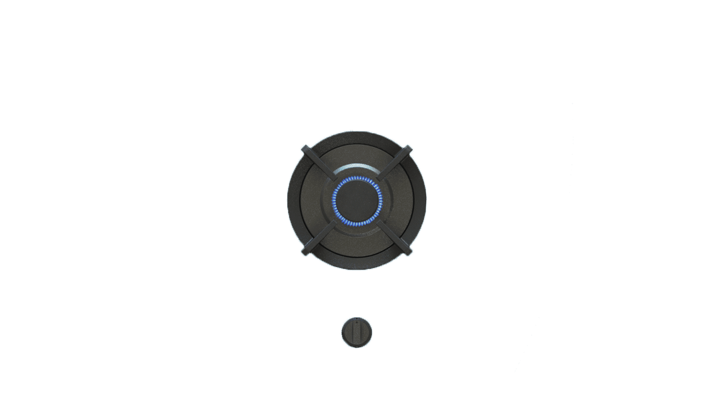 PITT AKAN AKAN1PT-NG 1-Burner, Top Mounted Control Knobs, PRO Brass burners, Natural Gas