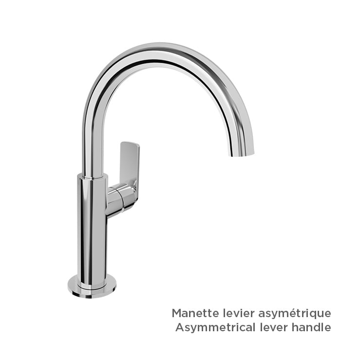 BARIL Air B80 B80-1031-1PL Single-Hole Lavatory Faucet (Without Handle), Drain Included - matte-white - Asymmetrical