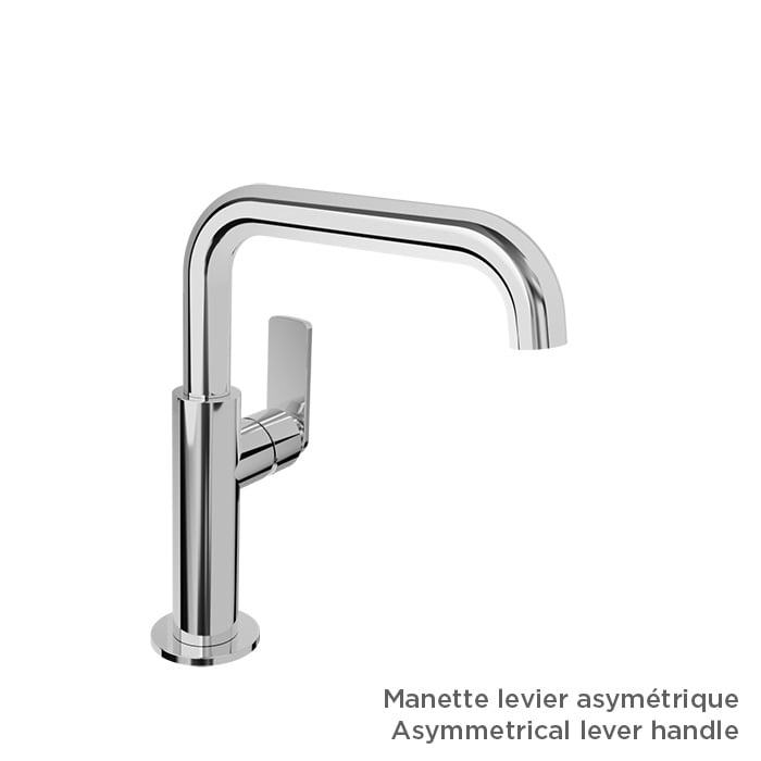 BARIL Air B80 B80-1032-00L Single-Hole Lavatory Faucet (Without Handle), Drain Not Included - matte-white - Asymmetrical