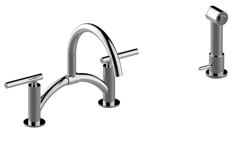 GRAFF Sospiro G-5895-LM49 Bridge Bar/Prep Faucet with Independent Side Spray