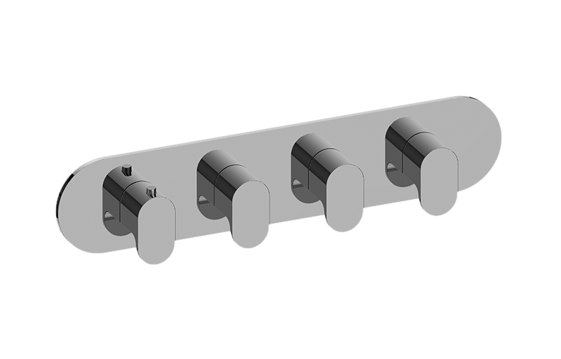 GRAFF Ametis G-8058H-LM44E0-T Round M-Series Valve Trim with Four Handles (Horizontal Orientation)
