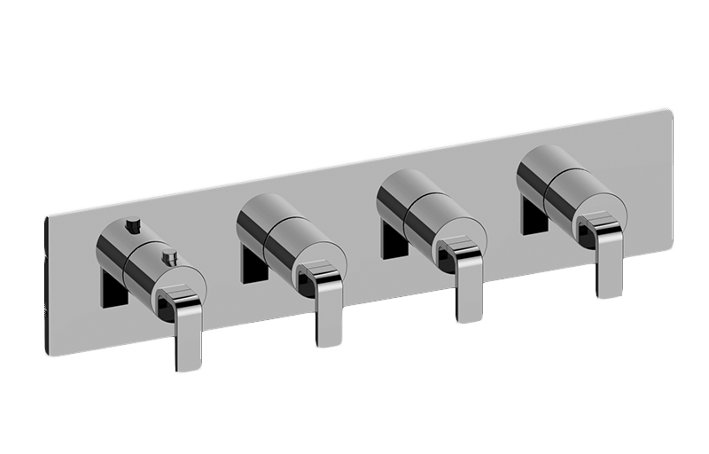 GRAFF Immersion G-8059H-LM40E0-T Square M-Series Valve Trim with Four Handles (Horizontal Orientation)
