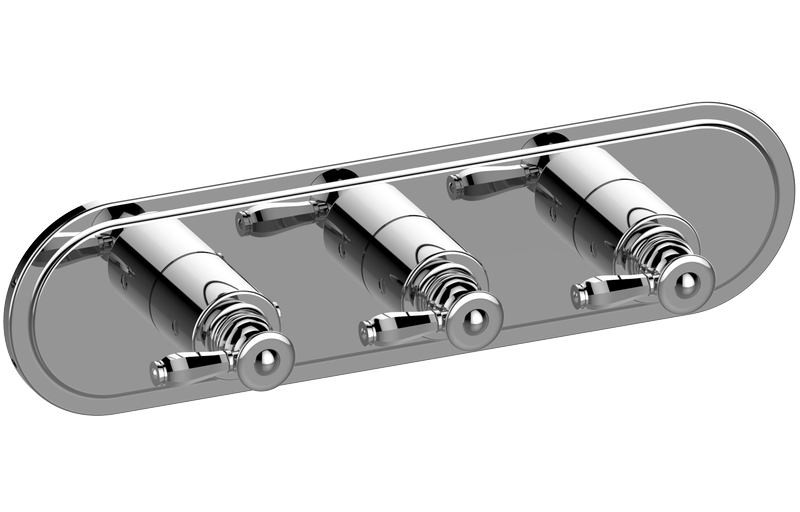 GRAFF Topaz G-8087H-LM63E0-T Traditional M-Series Valve Trim with Three Handles (Horizontal Orientation)