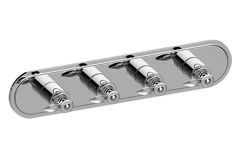GRAFF Topaz G-8088H-LM14E0-T Traditional M-Series Valve Trim with Four Handles (Horizontal Orientation)
