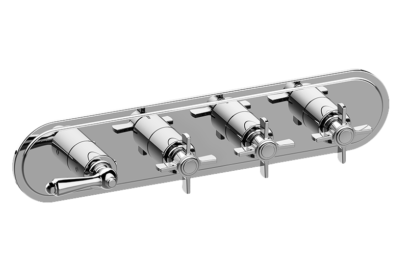 GRAFF Camden G-8088H-LM48C16-T Traditional M-Series Valve Trim with Four Handles (Horizontal Orientation)