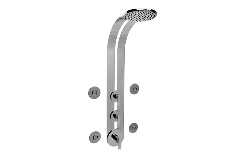 Graff Sento GD3.100A-LM42S-T Round Thermostatic Ski Shower Set w/Body Sprays (Trim)