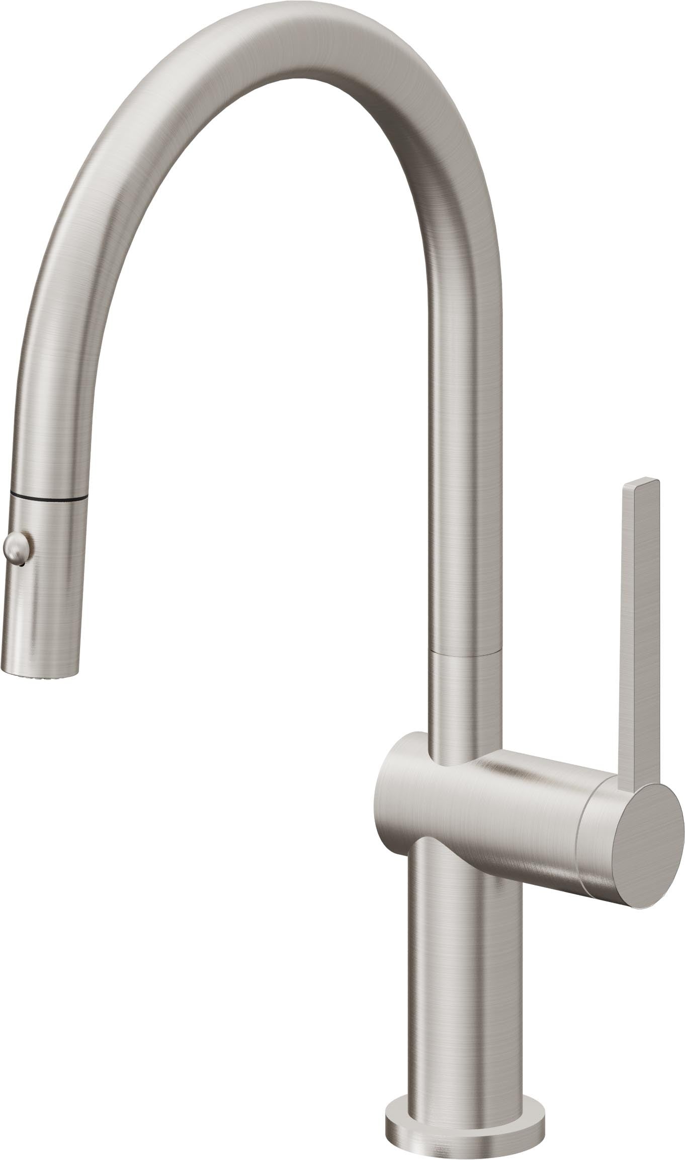 California Faucets La Spezia K55-102-TG Contemporary Pull-Down Kitchen Faucet with Button Sprayer - Low Arc Spout