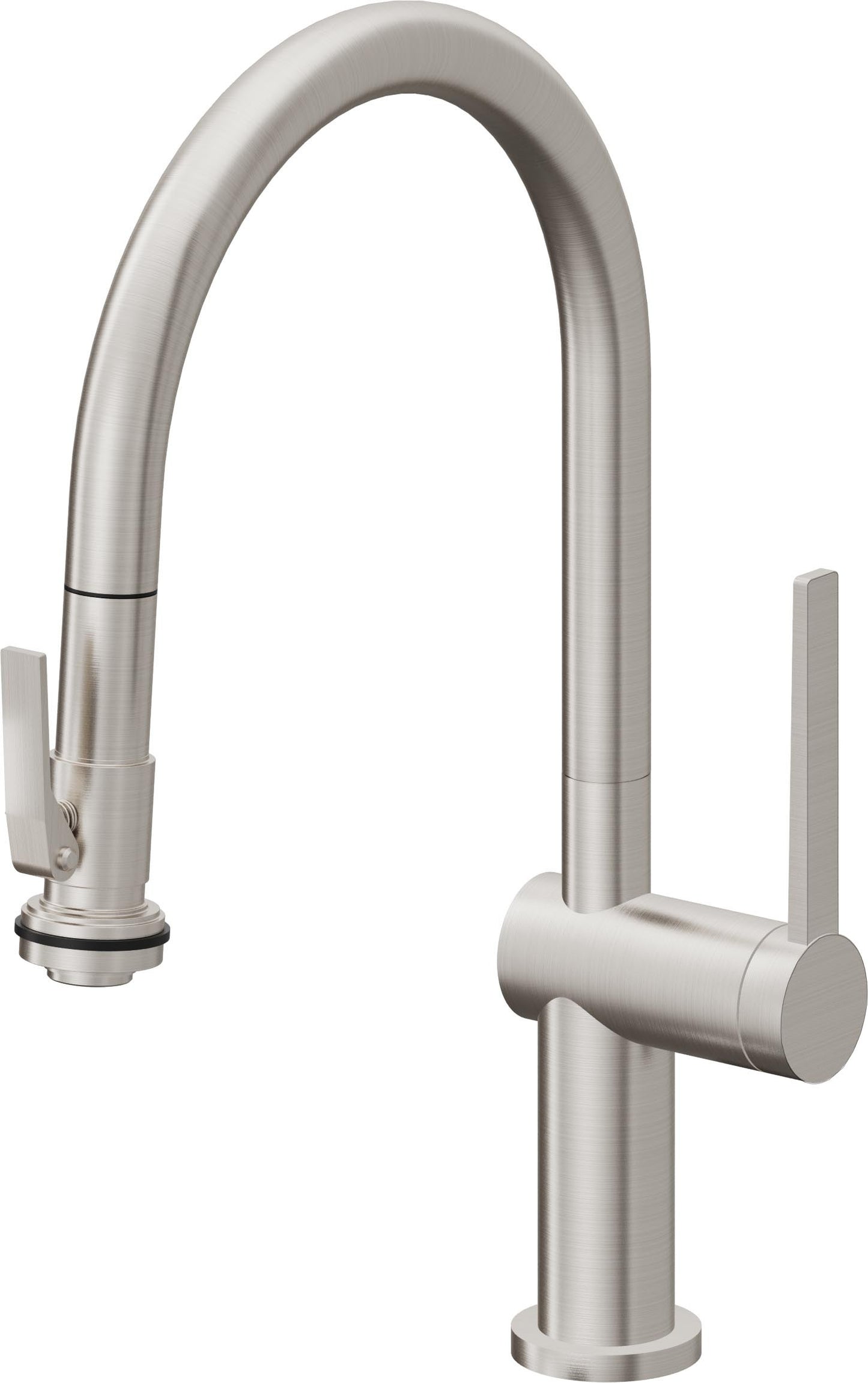 California Faucets La Spezia K55-102SQ-TG Contemporary Pull-Down Kitchen Faucet with Squeeze Sprayer - Low Arc Spout