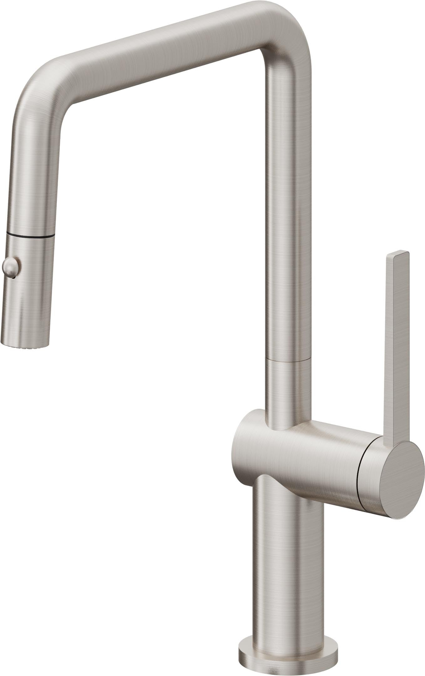California Faucets La Spezia K55-103-TG Contemporary Pull-Down Kitchen Faucet with Button Sprayer - Quad Spout