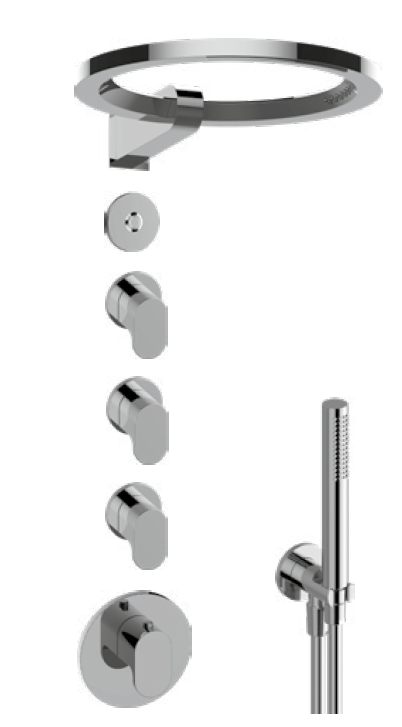 Graff Sento S73L505-TM-Series Thermostatic Shower System - Ametis Ring (Trim)