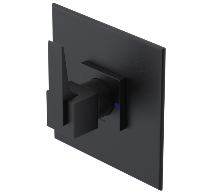 RUBINET 233RSQ Seven Pressure Balance Tub & Shower with Three Way Diverter Shared Flow, Fixed Shower, Adjustable Slide Bar & Integral Supply/Ceiling Mount-Trim Only