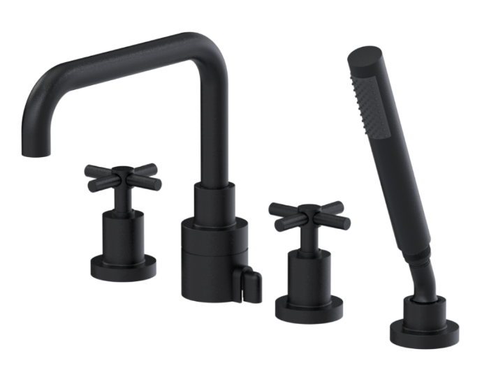 RUBINET 5HGNL Genesis Four Piece Roman Tub Filler with Hand Held Shower (Trim Only)