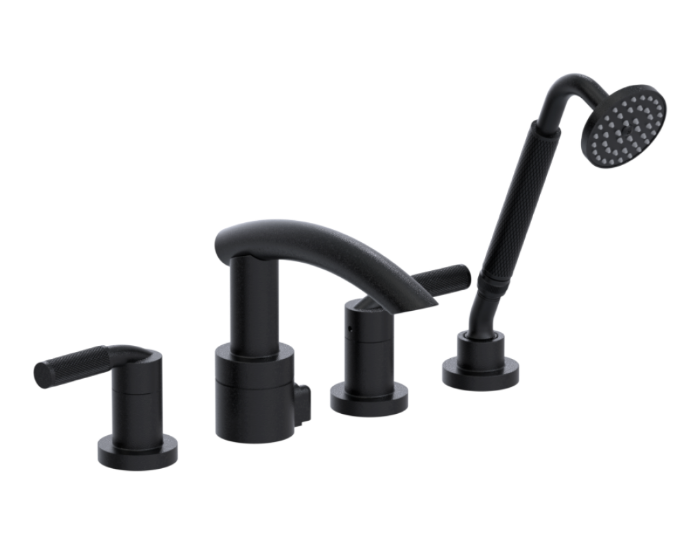 RUBINET 5HHOR H2O Four Piece Roman Tub Filler with Hand Held Shower (Trim Only)