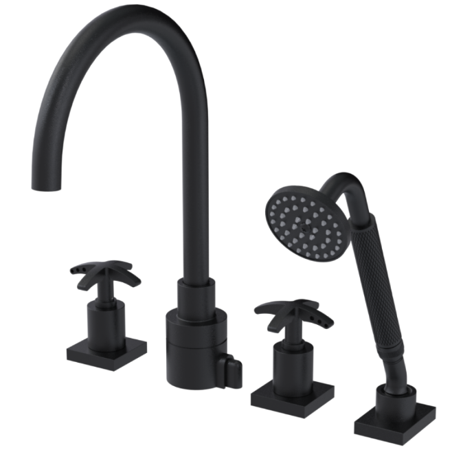 RUBINET 5HLAR LaSalle Four Piece Roman Tub Filler with Hand Held Shower (Trim Only)