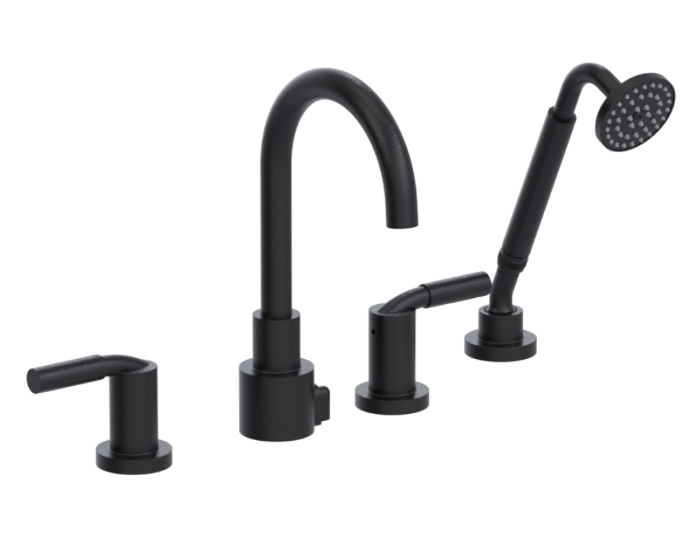 RUBINET 5HNLR H2O Four Piece Roman Tub Filler with Hand Held Shower with LaSalle Spout (Trim Only)