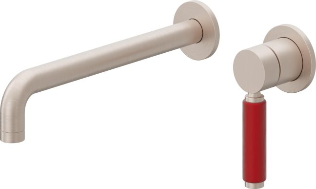 CALIFORNIA FAUCETS TO-V4101-9-RD Cayucos Single Handle Lavatory Wall Faucet Trim Only - Red Handle