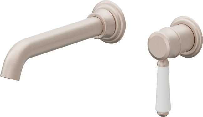 CALIFORNIA FAUCETS TO-V5601-9-WP Coronado Single Handle Lavatory Wall Faucet Trim Only - White Porcelain Handle