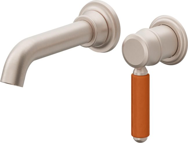 CALIFORNIA FAUCETS TO-V6001-7-OP Del Mar Single Handle Lavatory Wall Faucet Trim Only - Orange Porcelain Handle