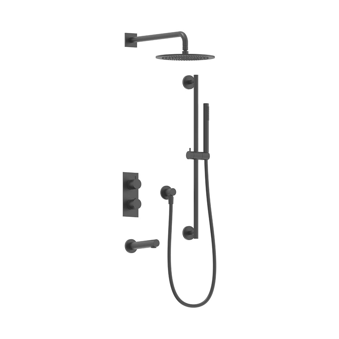 AQUALEM TSKT3143 Universal 3-Way RD Thermostatic Shower Trim Set, Tub Spout (REQ.:HW2300.RI)