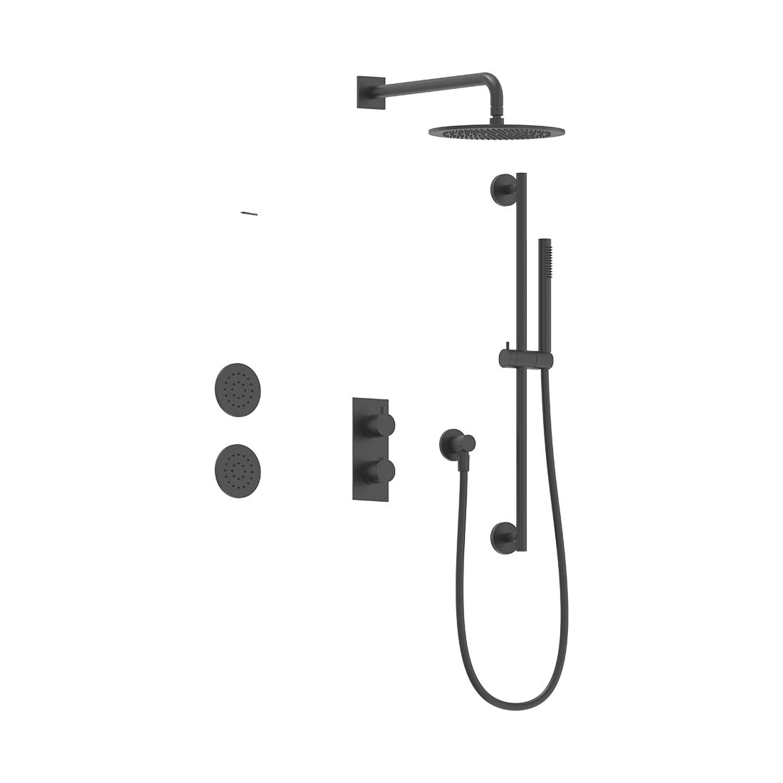AQUALEM TSKT3193 Universal 3-Way RD Thermostatic Shower Trim Set, 2 Body Sprays (REQ.:HW2300.RI)