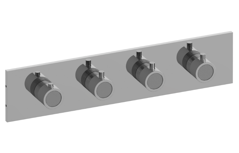 GRAFF Cameo G-8059H-RK0-T Square M-Series Valve Trim with Four Handles (Horizontal Orientation)