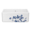 SHAWS MS3018 30 Inch Shaker White Single Bowl Farmhouse Apron Front Fireclay Kitchen Sink With Eucalyptus Design
