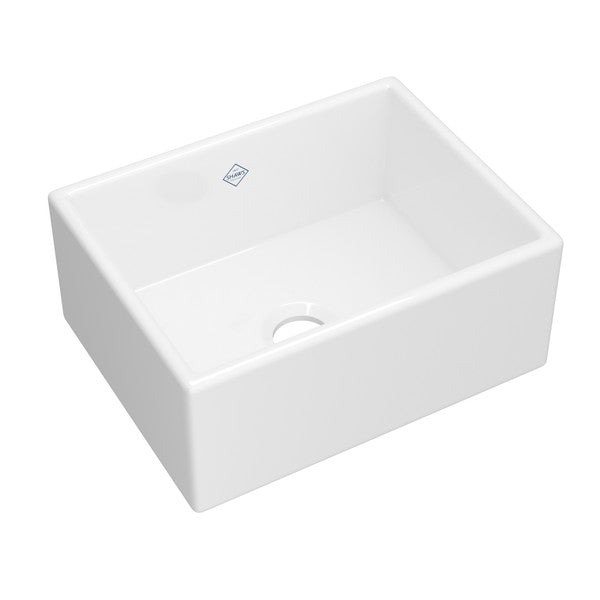 SHAWS MS2418 Classic Shaker Single Bowl Farmhouse Apron Front Fireclay Kitchen Sink