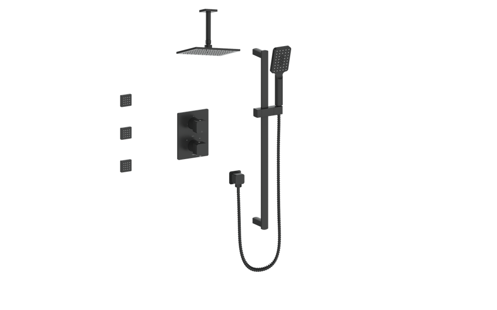 VOGT SET.NU.320.816 Niveau 3-Way TH Shower Kit with Body Jets with 6" Ceiling Arm