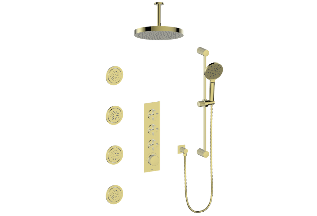 VOGT SET.M1.350.936 Mond 3/4" High-Flow TH Shower Kit with Body Jets and 6" Ceiling Arm