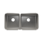 HOME REFINEMENTS 003249 Undermount Classic Double Bowl Kitchen Sink, L15"X16"X8" R18"X16"X10"