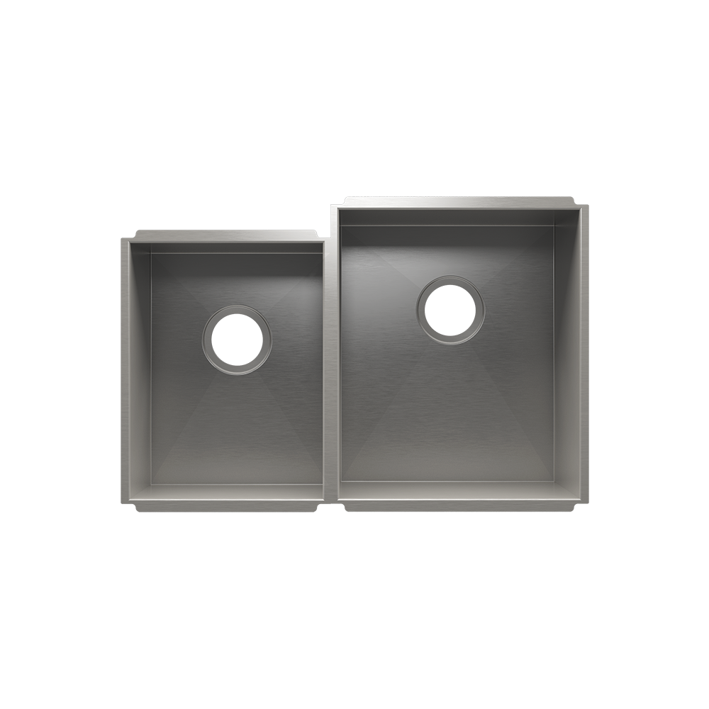 HOME REFINEMENTS 003651 Undermount Urbanedge Double Bowl Kitchen Sink, L12"X16"X8" R15"X18"X10"