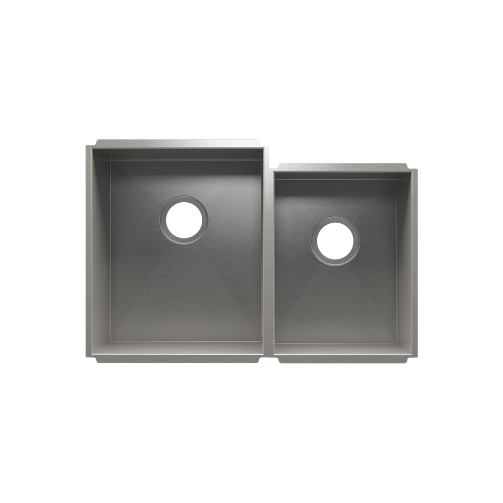 HOME REFINEMENTS 003652 Undermount Urbanedge Double Bowl Kitchen Sink, L15"X18"X10" R12"X16"X8"